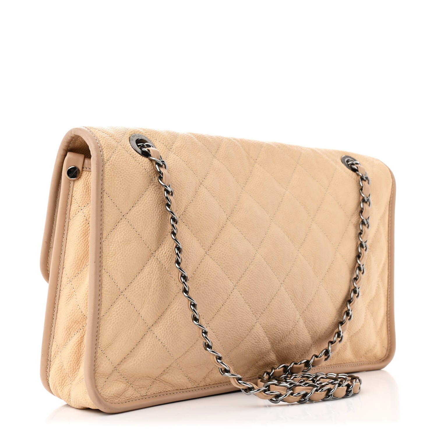 Chanel Caviar Quilted Large French Riviera Flap Beige 3 of 13