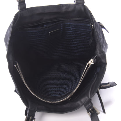 Prada Tessuto Nylon Soft Calfskin Tote Baltico 5 of 10