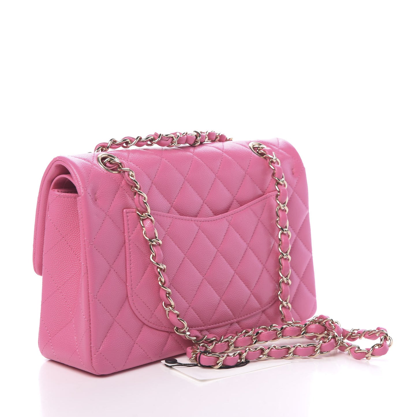 Caviar Quilted Small Double Flap Pink