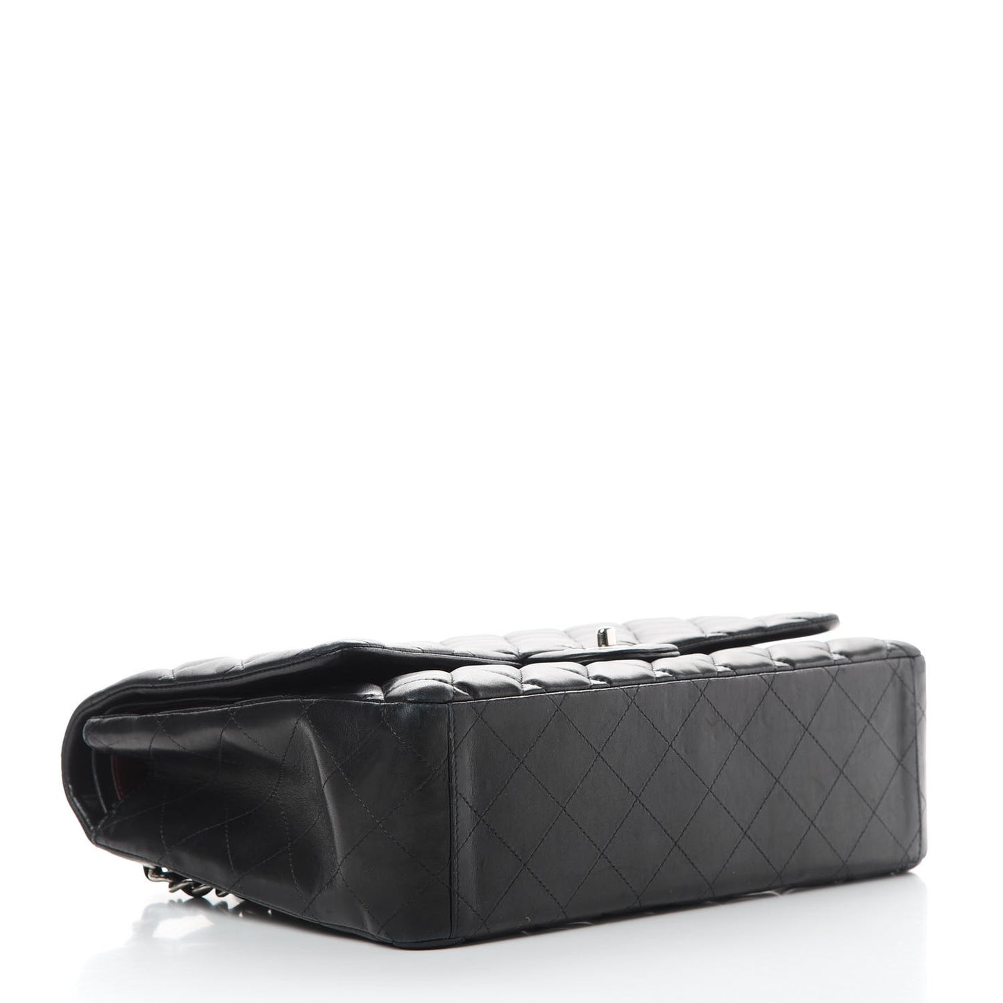 Lambskin Quilted Maxi Double Flap Black