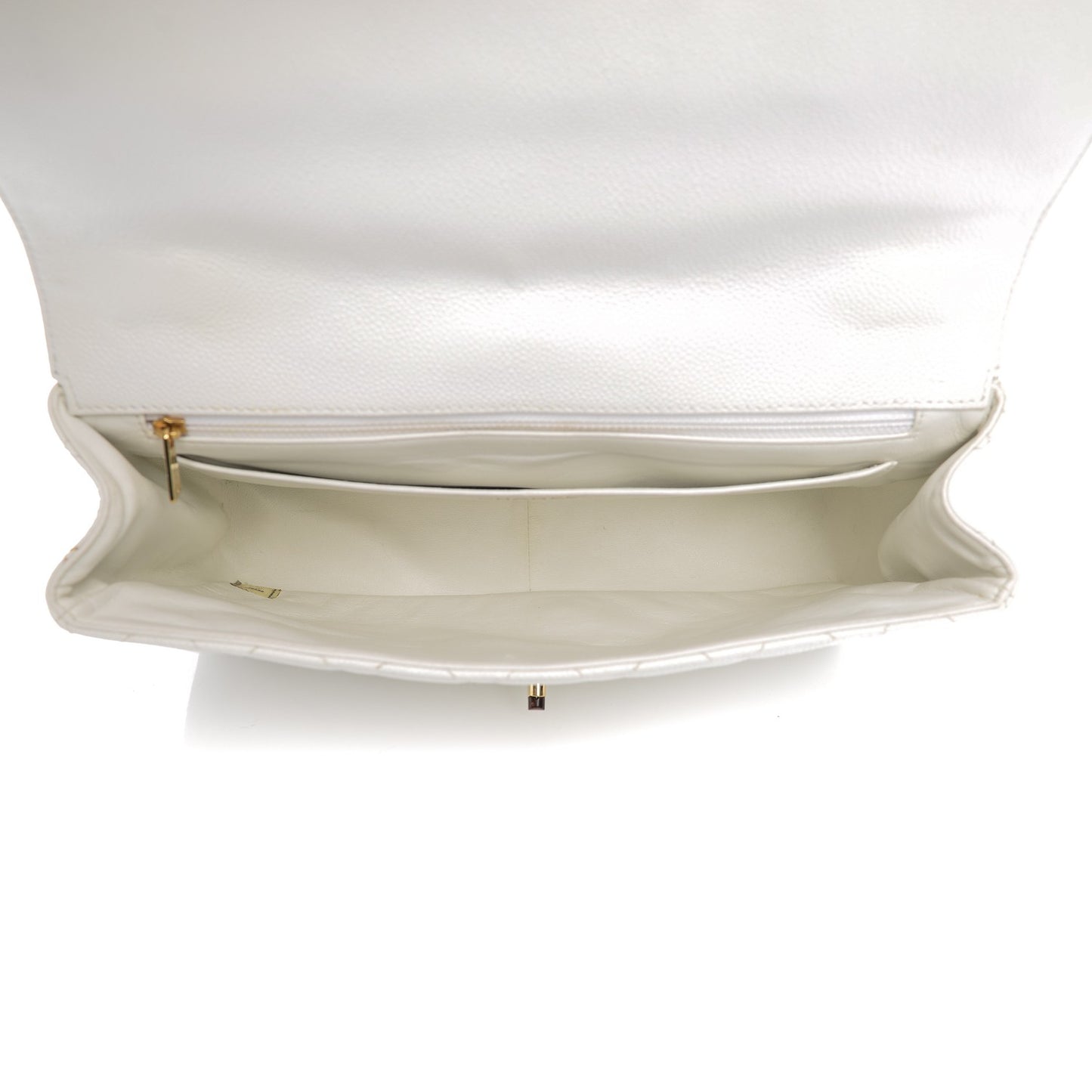 Caviar Quilted Bekko Jumbo Single Flap White