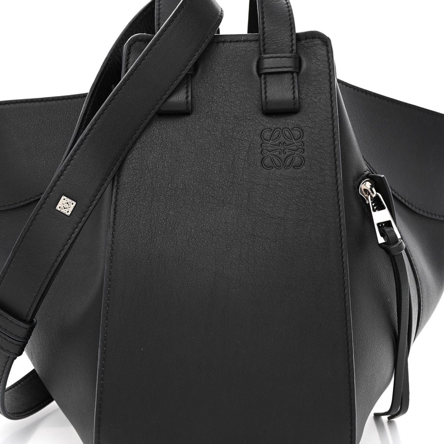 Calfskin Small Hammock Shoulder Bag Black