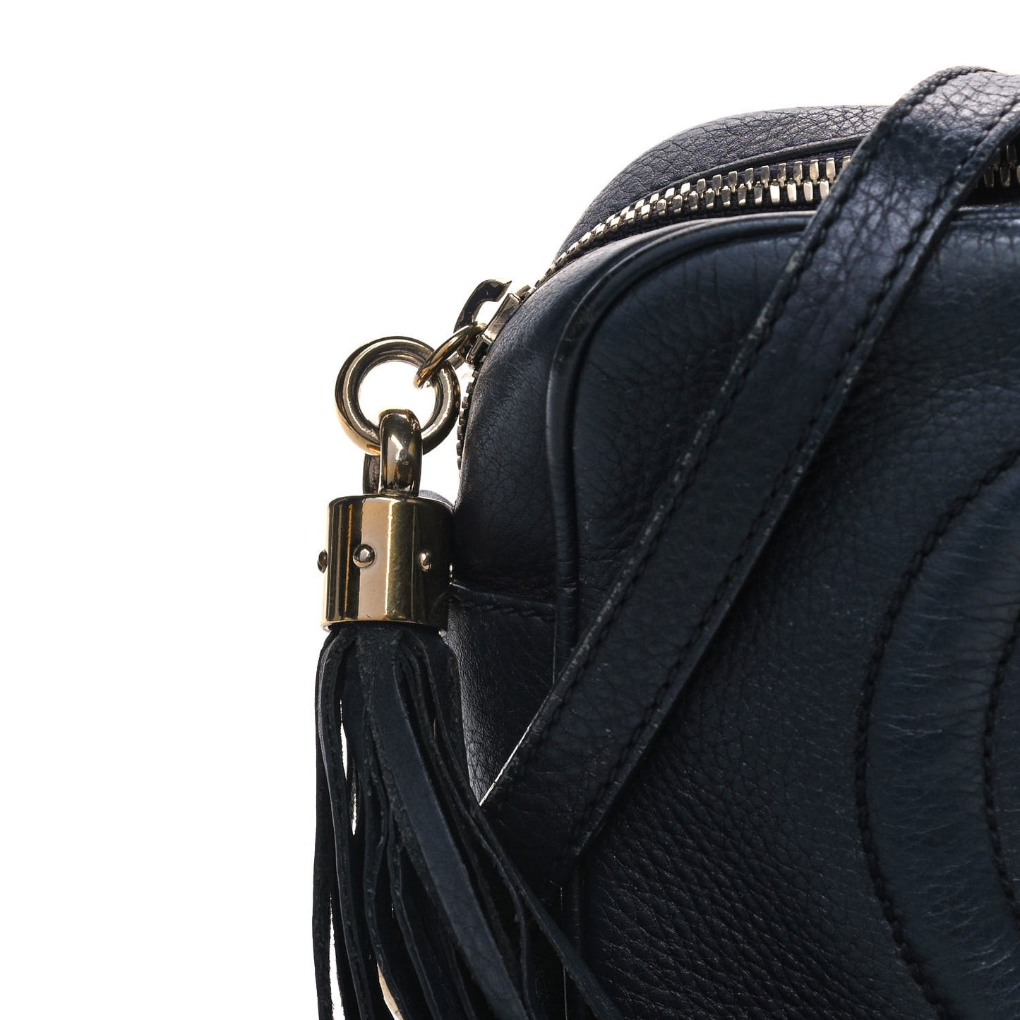 Pebbled Calfskin Small Soho Disco Bag Blue