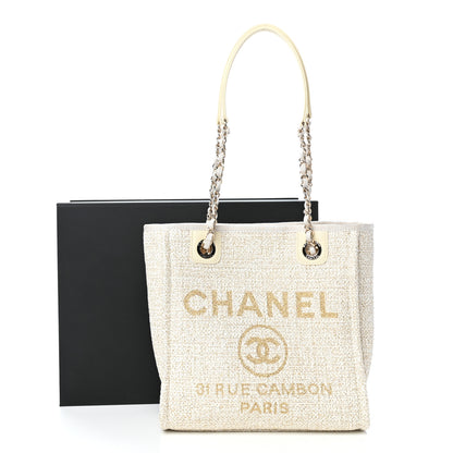 Chanel Lurex Boucle Mini Deauville Tote White 10 of 10