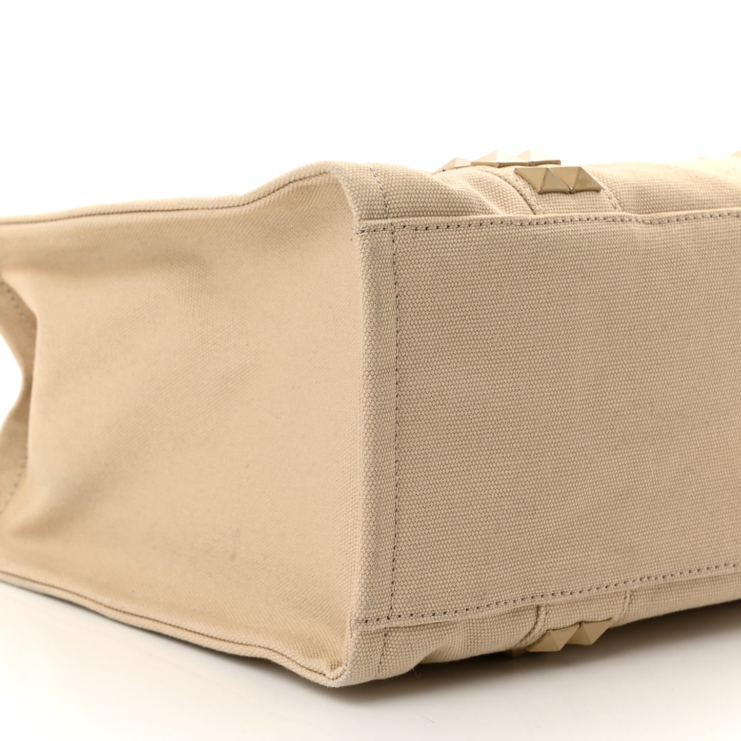 Cotton Canvas Medium The Stud Tote Bag Beige