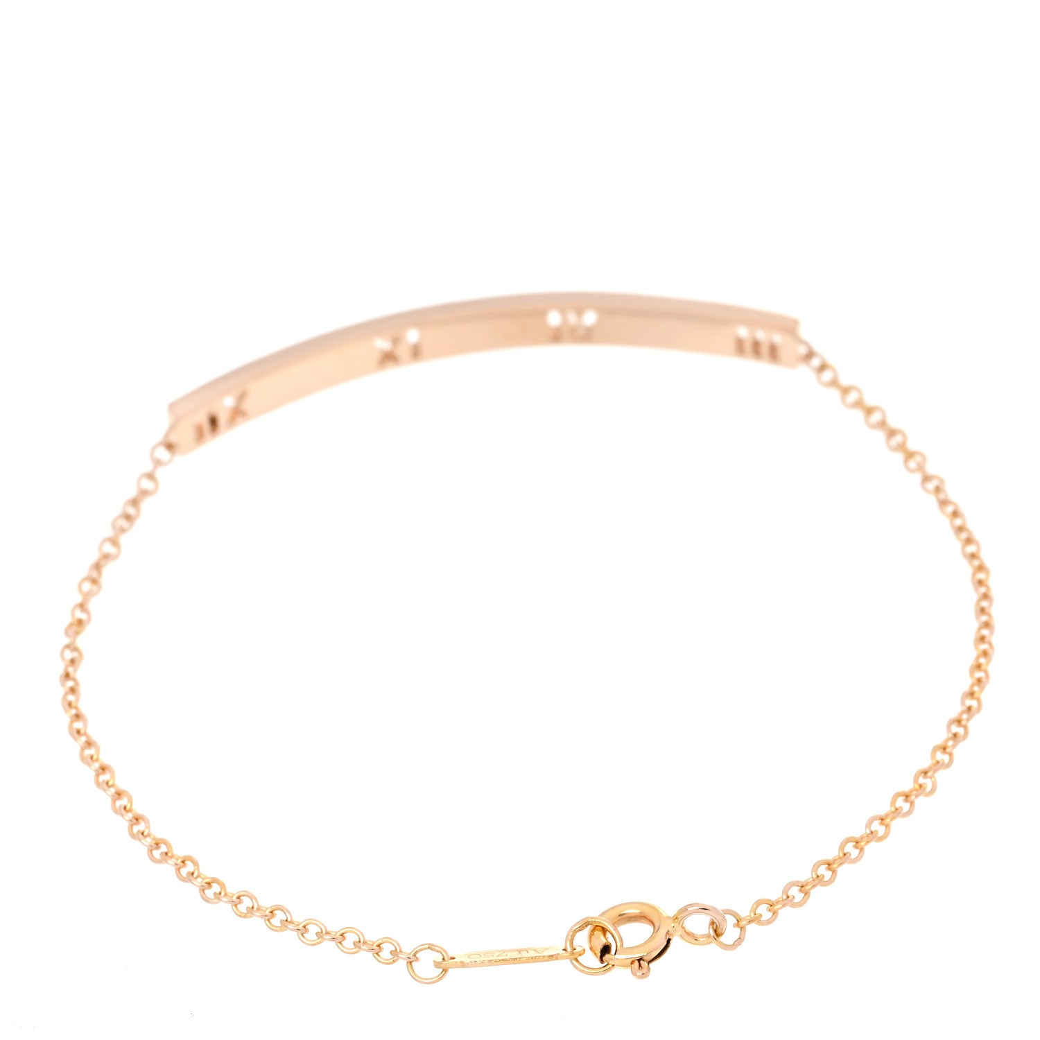 Tiffany 18K Rose Gold Diamond Atlas Bar Pierced Bracelet 2 of 4