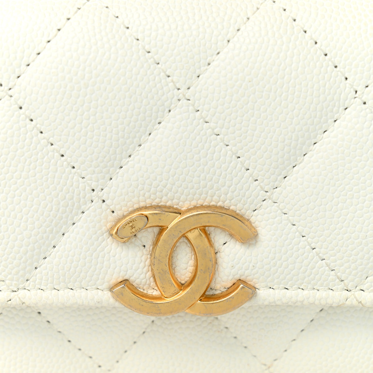 Chanel Caviar Quilted Bracelet On Chain Clutch White 9 of 12