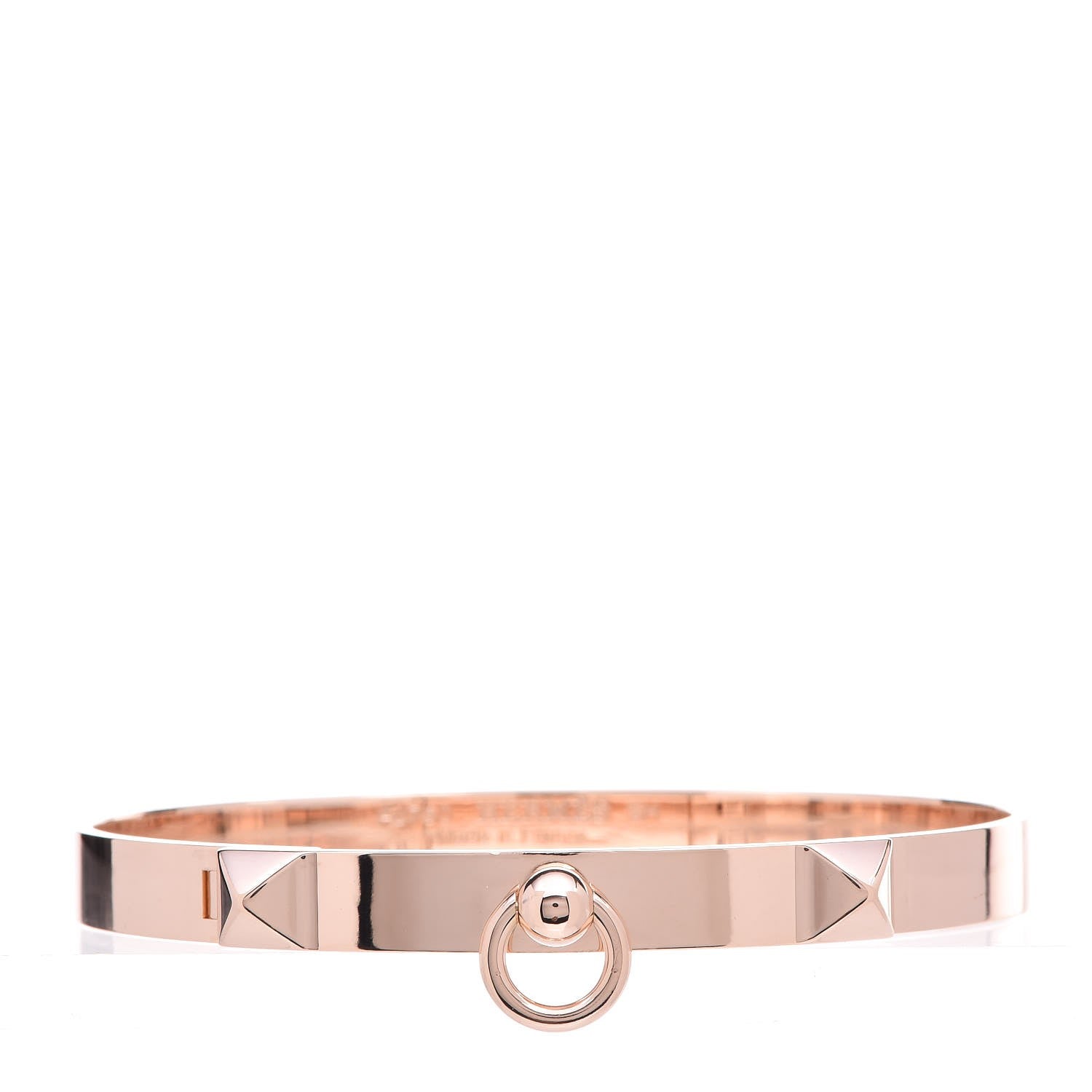 Hermes 18K Rose Gold PM Collier De Chien Bracelet SH 1 of 10