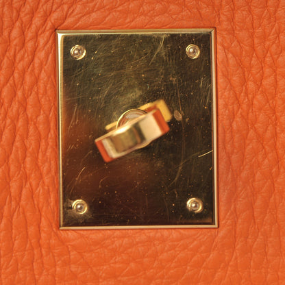 Hermes Taurillon Clemence Birkin 35 Orange 19 of 33