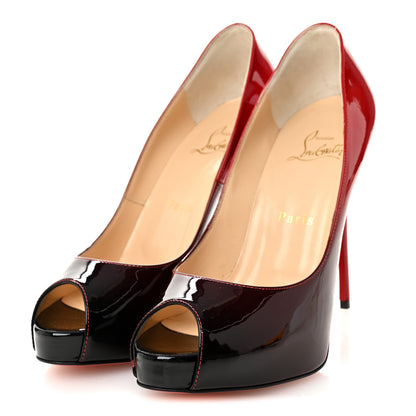 Christian Louboutin Patent Degrade New Very Prive 120 Pumps 37 Black Red 3 of 8