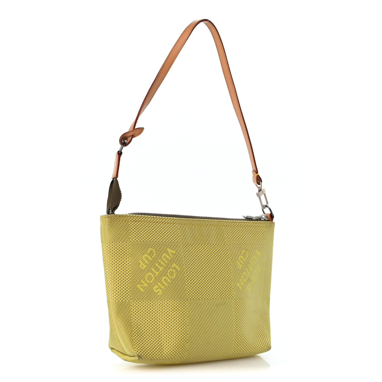 Damier Geant Americas Cup Pochette Accessories Volunteer Bag Yellow