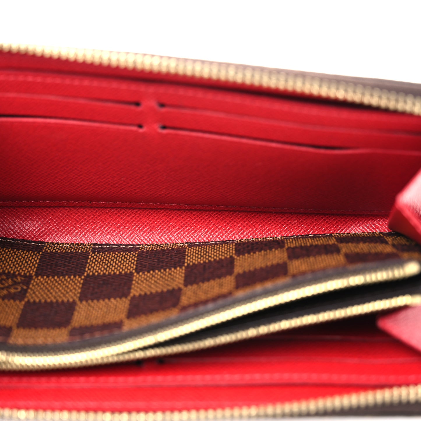 Damier Ebene Clemence Wallet Cherry