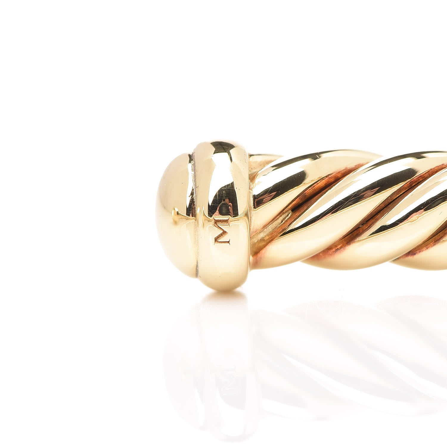 David Yurman 18K Yellow Gold 4mm Cablespira Bracelet 5 of 5