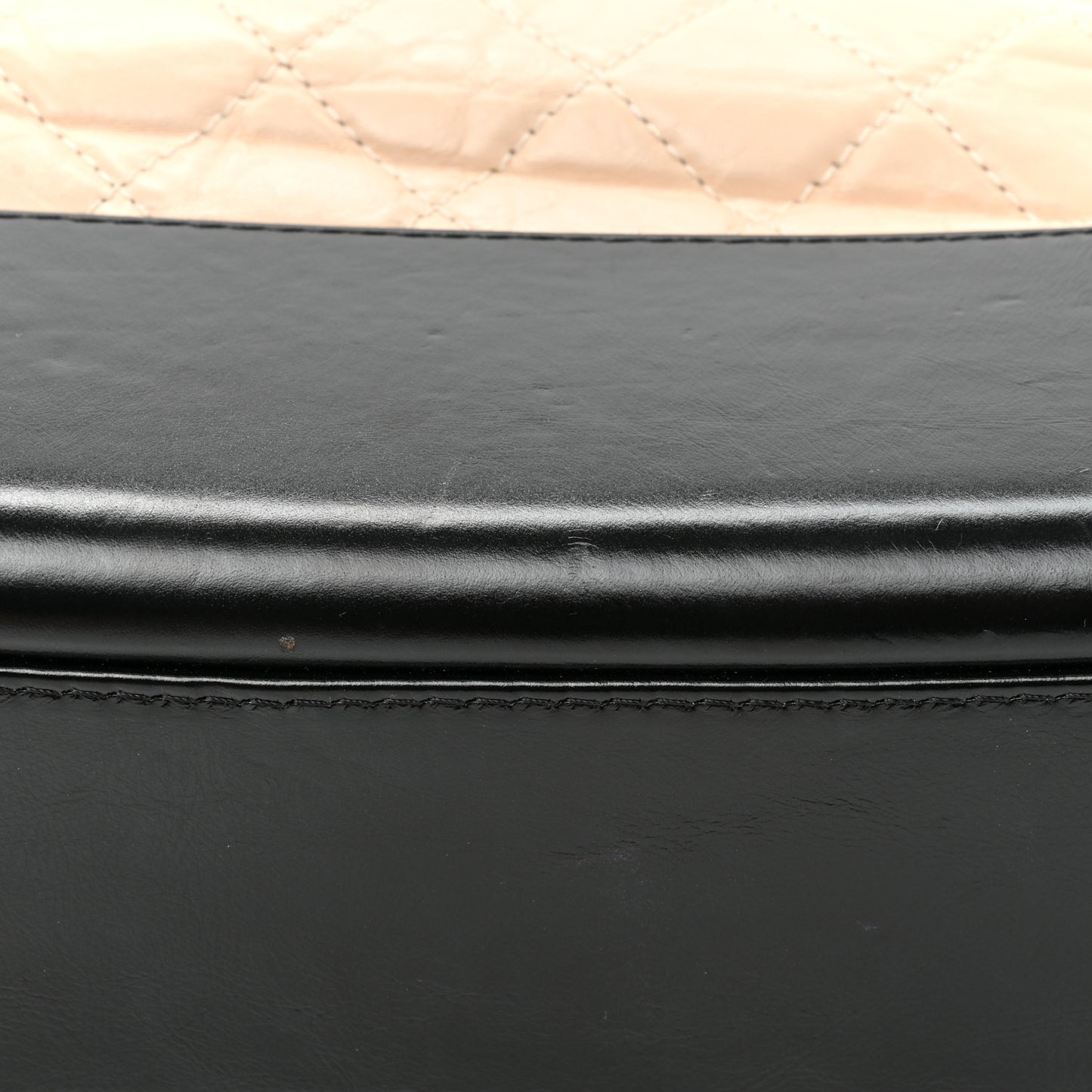 Aged Calfskin Quilted Medium Gabrielle Hobo Beige Black