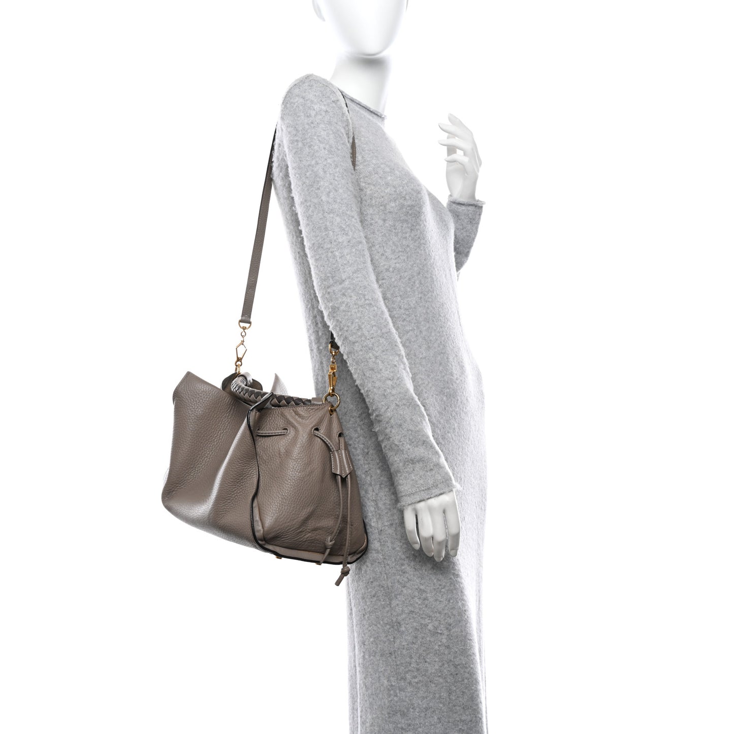 Heavy Grain Small Iris Tote Grey Dark Clay