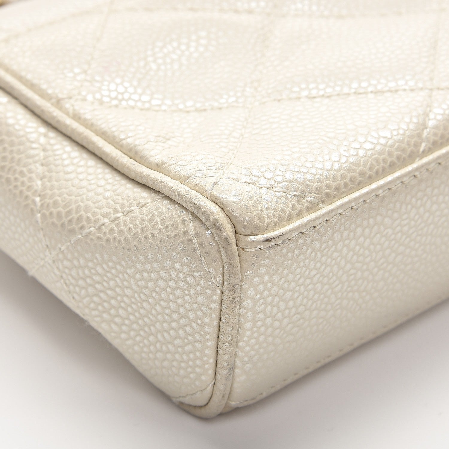 Chanel Caviar Quilted Mini Evening Bag Pearl 13 of 14