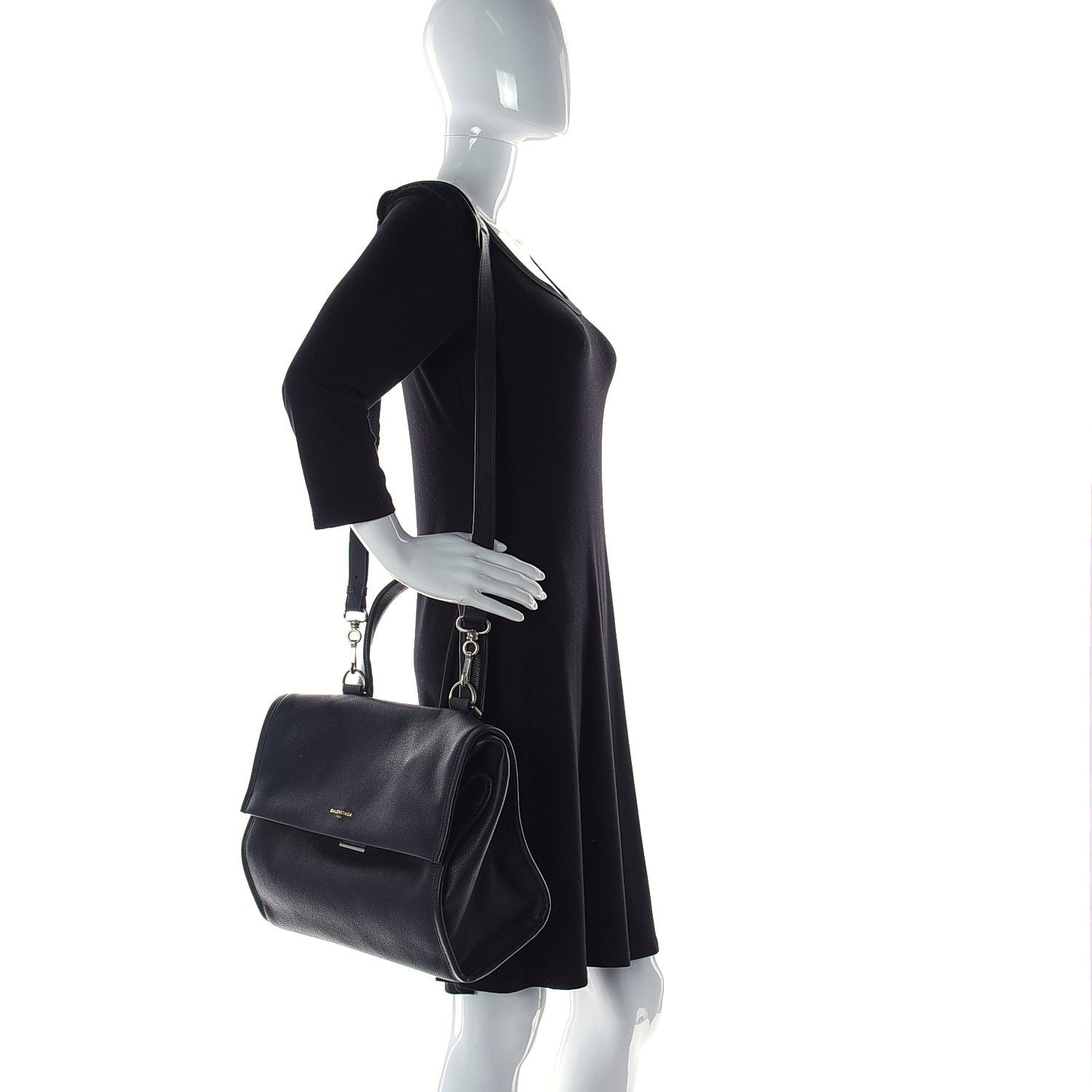 Balenciaga Veau Grana Medium Tool Satchel Black 2 of 13