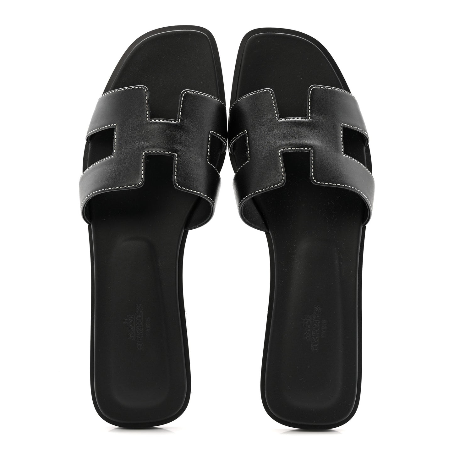 Box Calfskin Oran Sandals 40 Black
