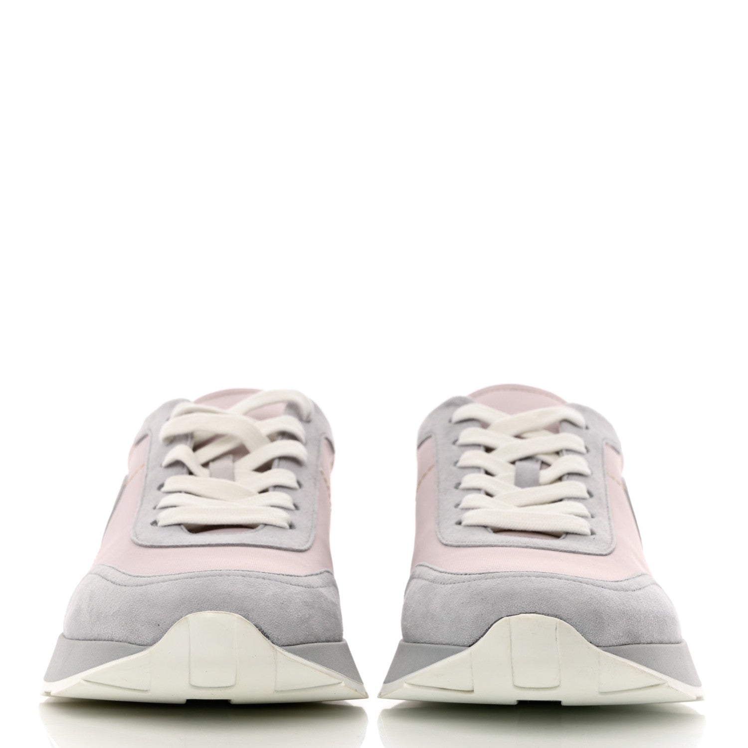 Hermes Technical Canvas Suede Goatskin Drive Sneakers 40 Rose Aube 2 of 8