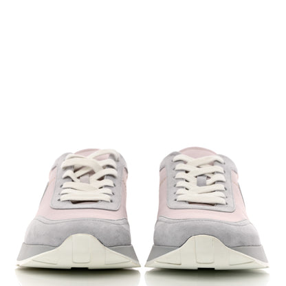 Hermes Technical Canvas Suede Goatskin Drive Sneakers 40 Rose Aube 2 of 8
