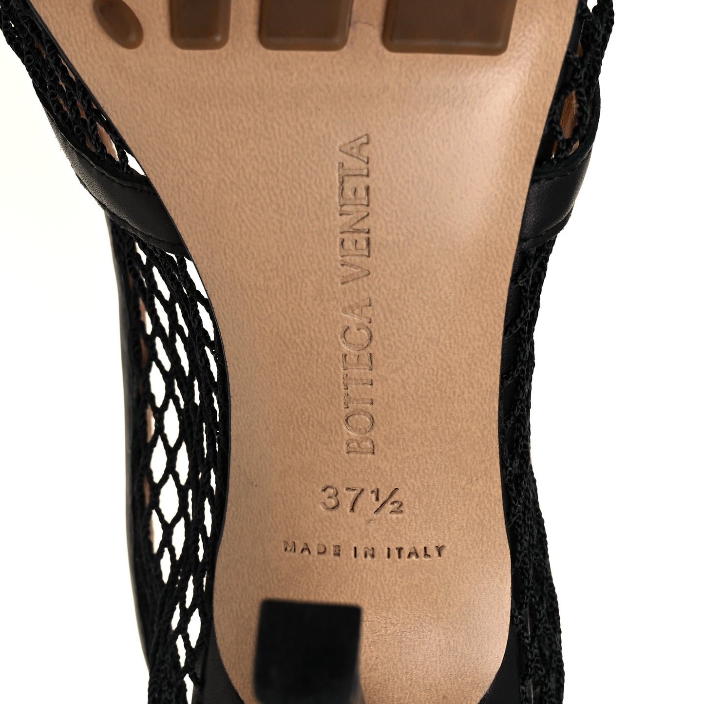 Mesh Calfskin Chain Stretch Pumps 37.5 Black