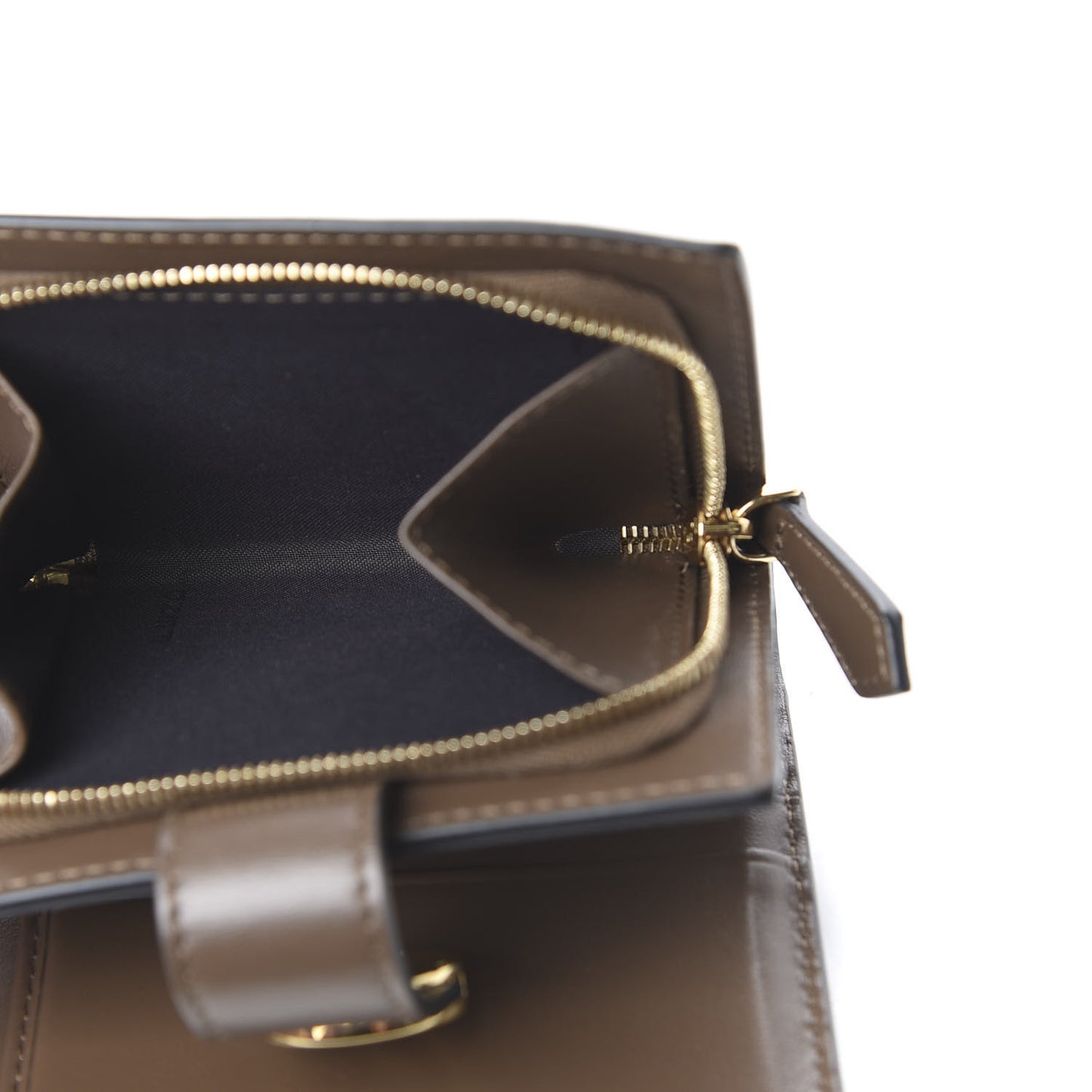 Vitello Soft F is Fendi Bi-Color FF 1974 Embossed Compact Wallet Maya Black