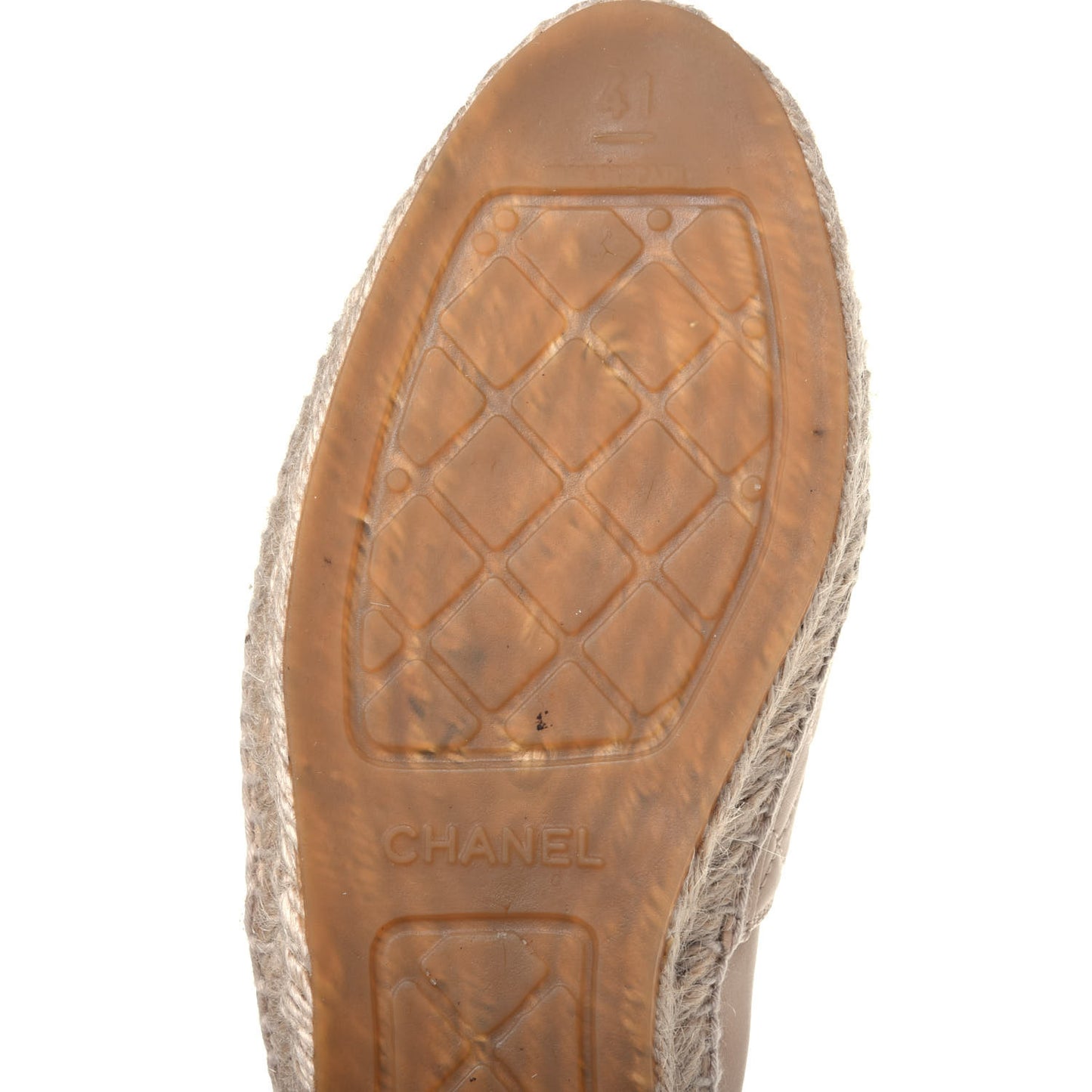 Lambskin Quilted CC Espadrilles 41 Beige