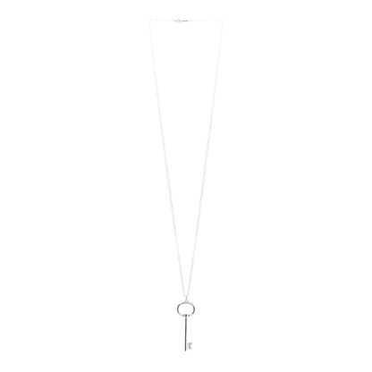 Tiffany Sterling Silver Oval Key Pendant Link Necklace 3 of 4