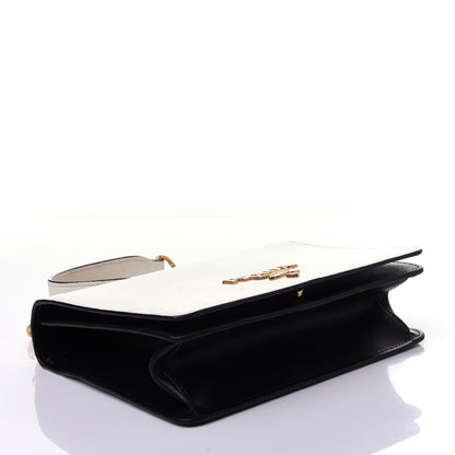 Prada Saffiano Soft Calfskin Chain Crossbody Bag Bianco Black 4 of 10