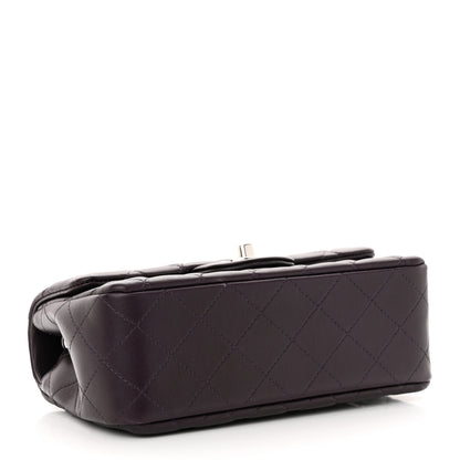 Chanel Lambskin Quilted Mini Rectangular Flap Dark Purple 5 of 11