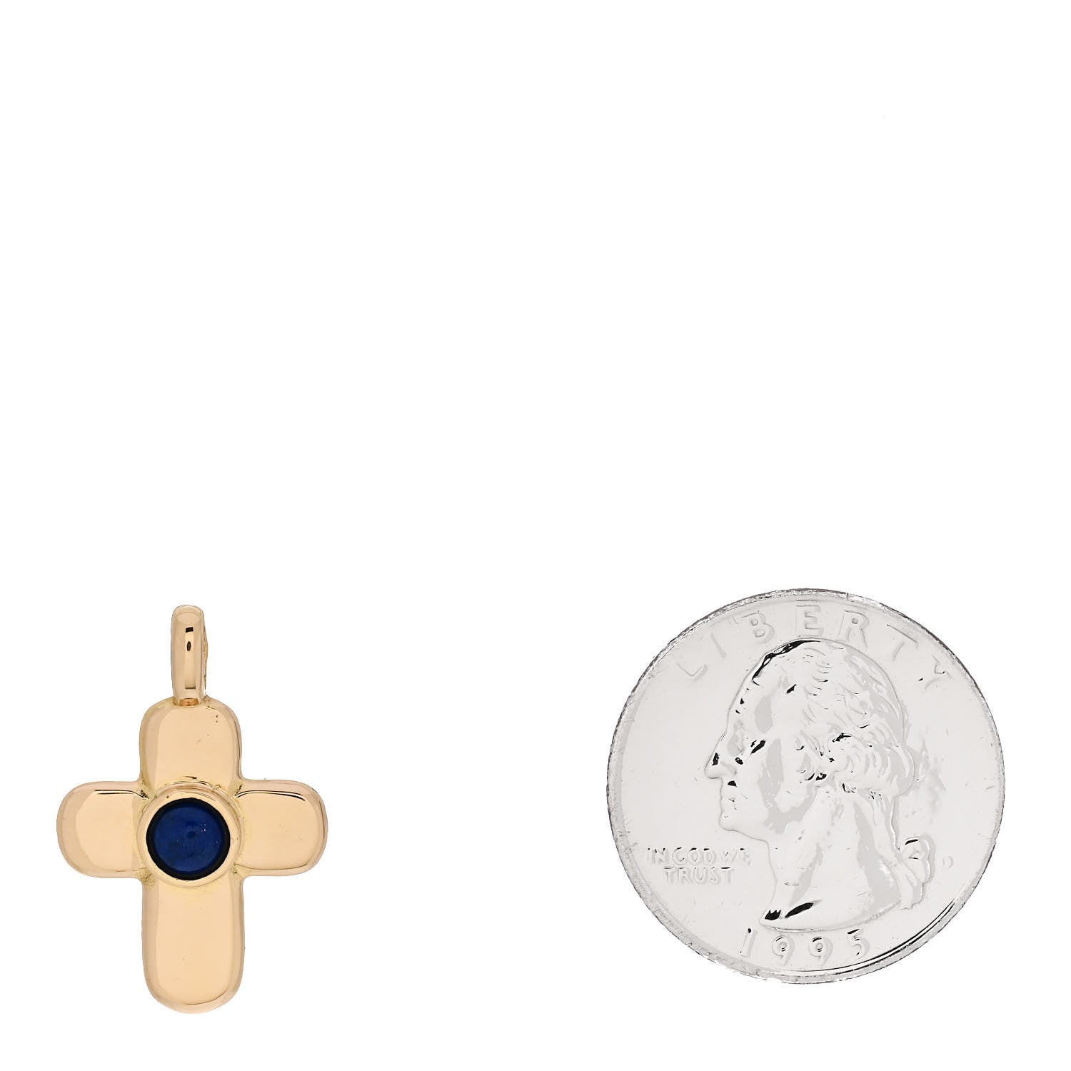 Van Cleef & Arpels 18K Yellow Gold Lapis Lazuli Cross Pendant Necklace 2 of 4