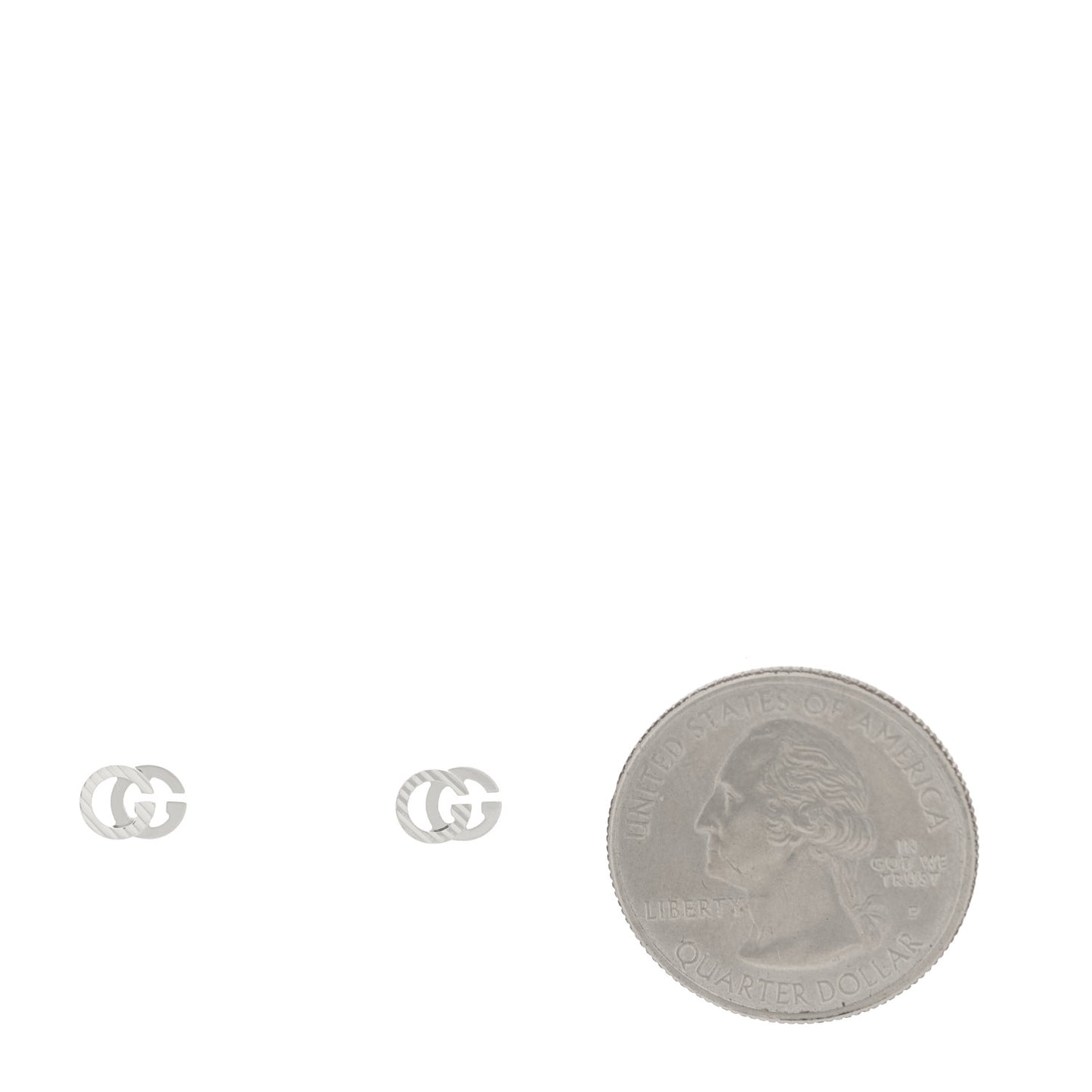 18K White Gold Mini Running GG Stud Earrings