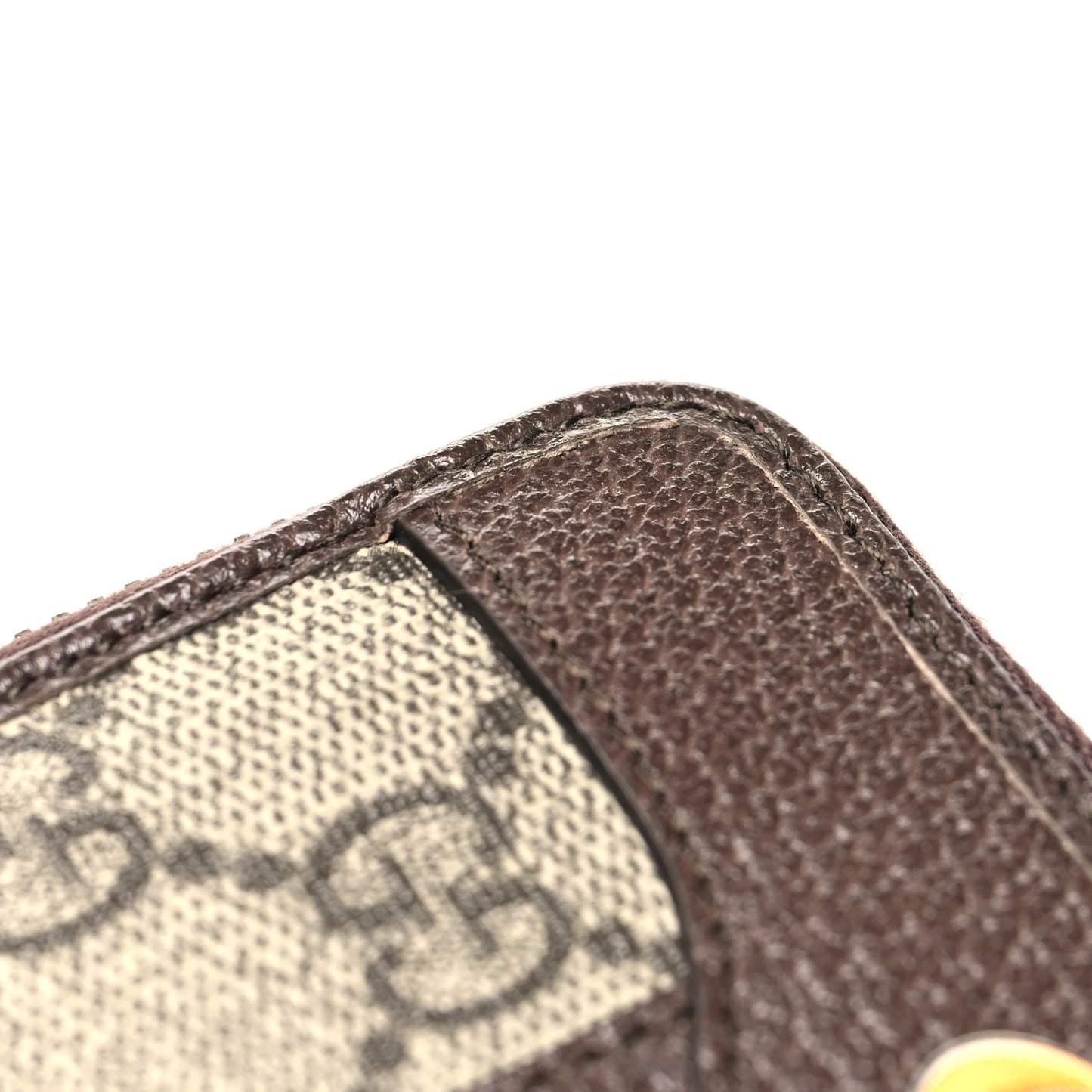 GG Supreme Web Ophidia Zip Around Card Case Brown
