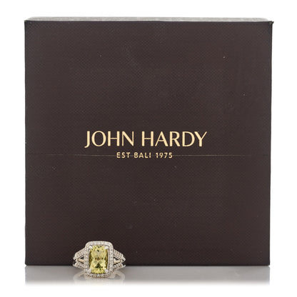 John Hardy Sterling Silver Green Amethyst Diamond 10mm Classic Chain Batu Ring 49 5 8 of 8