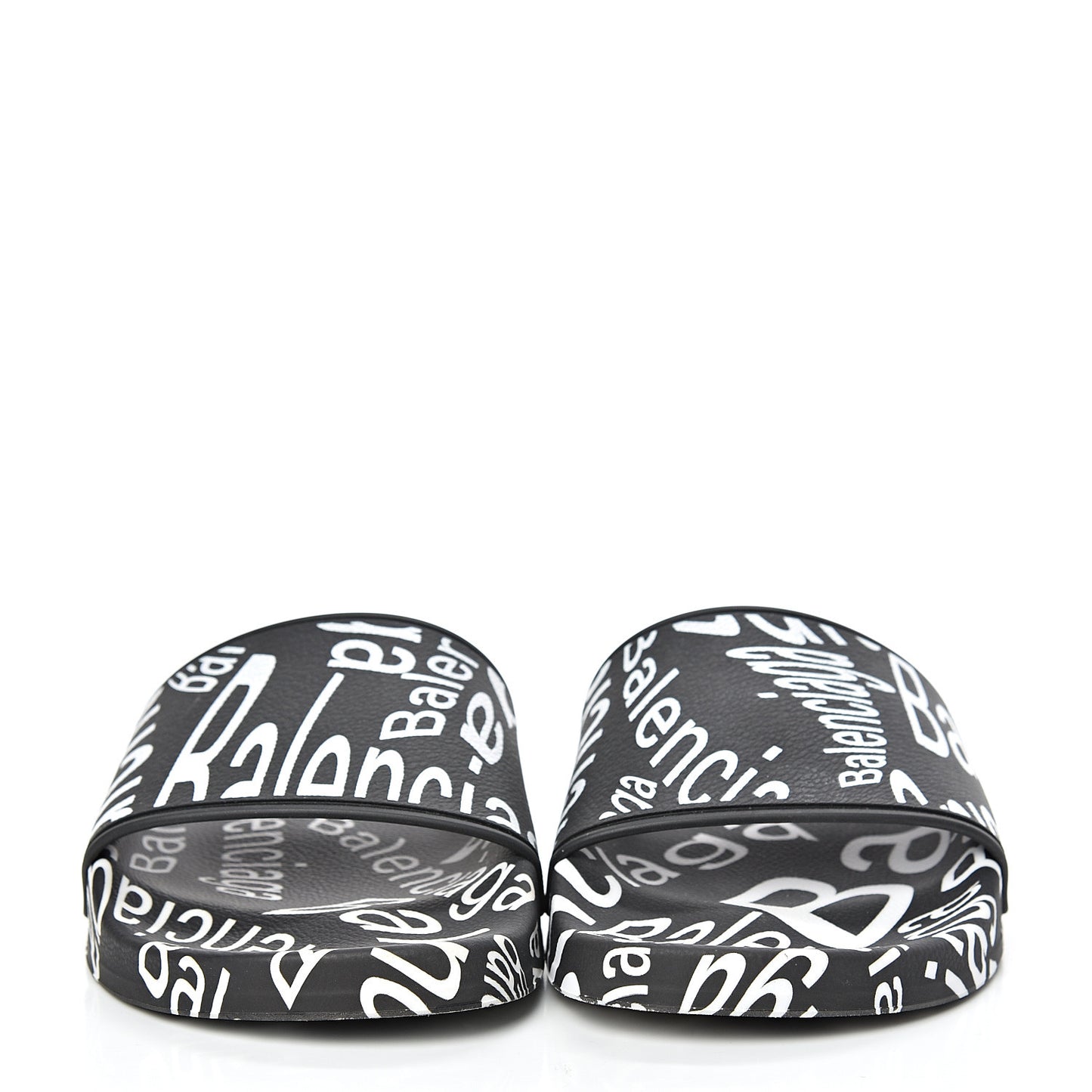 Rubber Wave Printed Womens Logo Pool Slide Sandals 36 Black