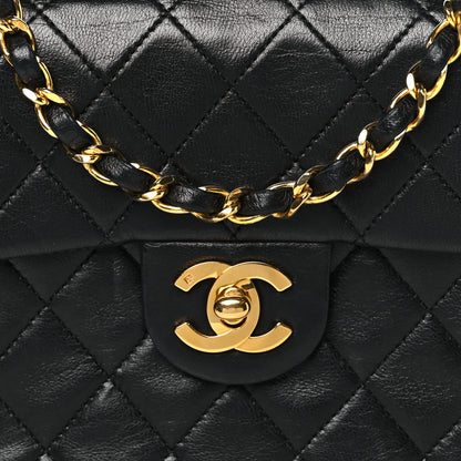 Chanel Lambskin Quilted Mini Square Flap Bag Black 8 of 10