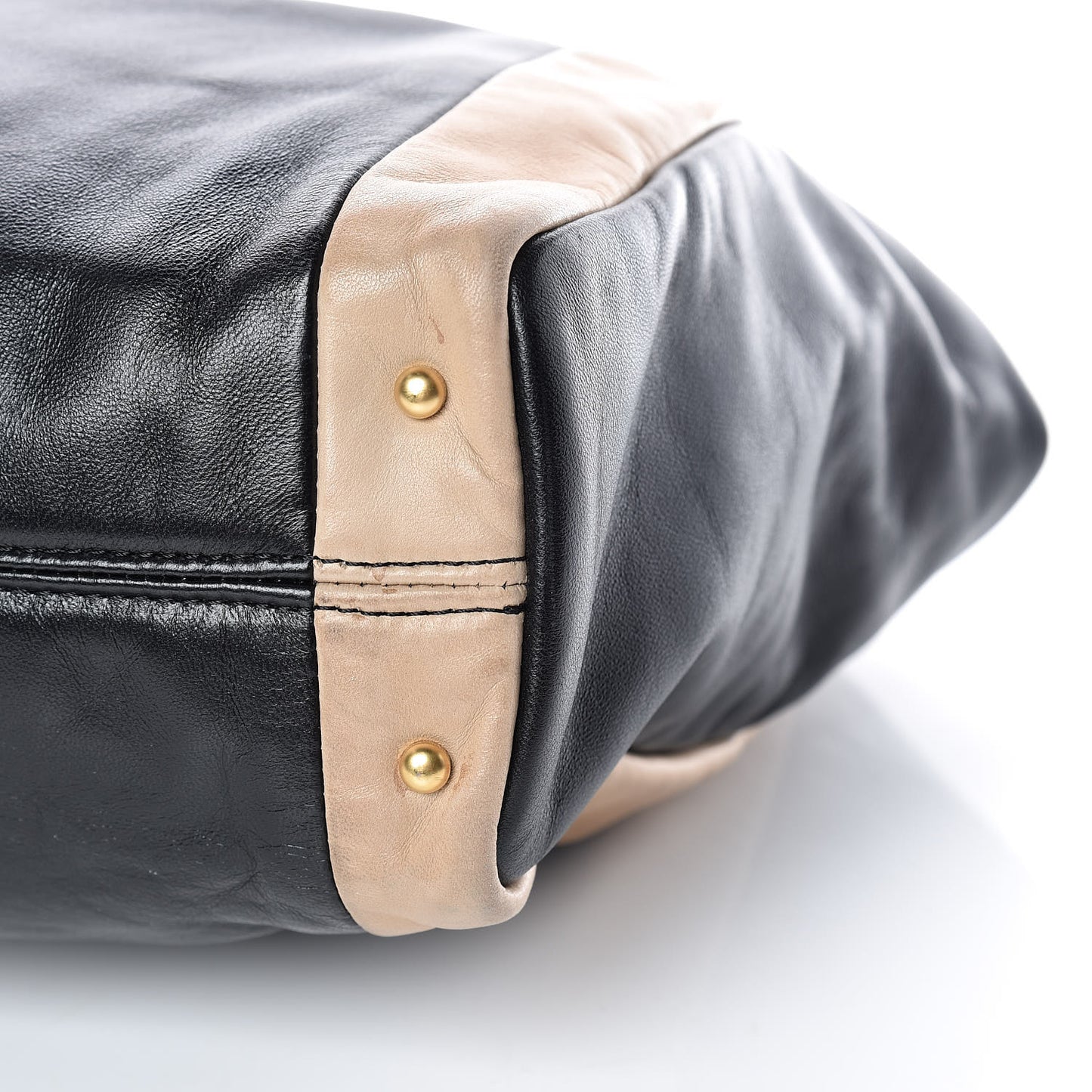 Lambskin Small Olsen Shoulder Bag Black Beige