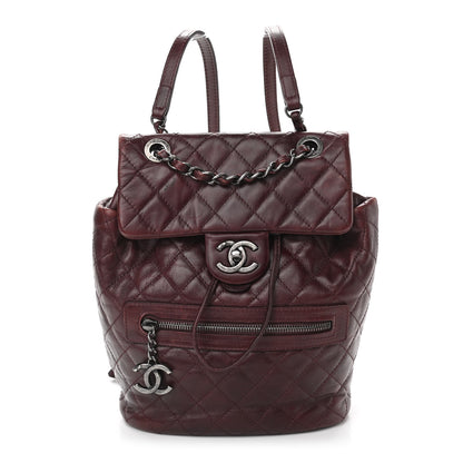 Chanel Glazed Calfskin Quilted Small Salzburg Backpack Burgundy 1 of 10