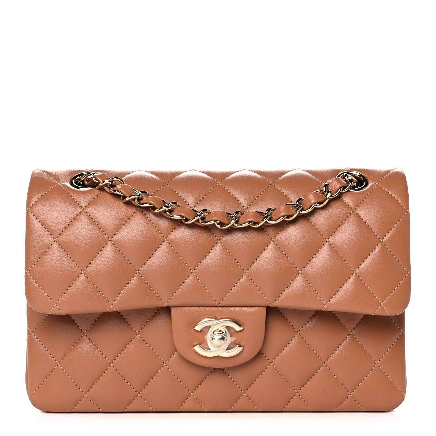 Chanel Lambskin Quilted Small Double Flap Brown 1 of 12
