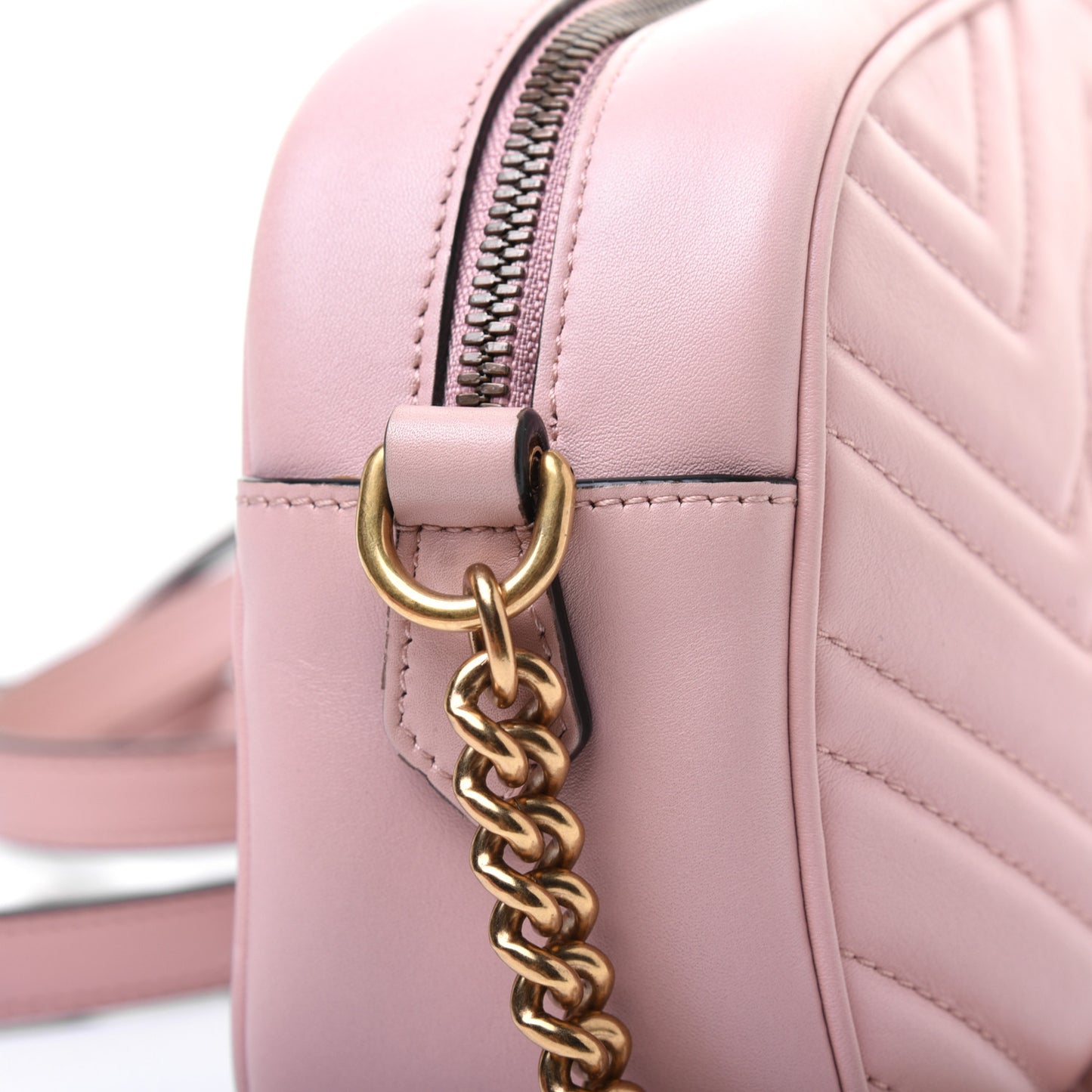 Calfskin Matelasse Small GG Marmont Chain Shoulder Bag Perfect Pink