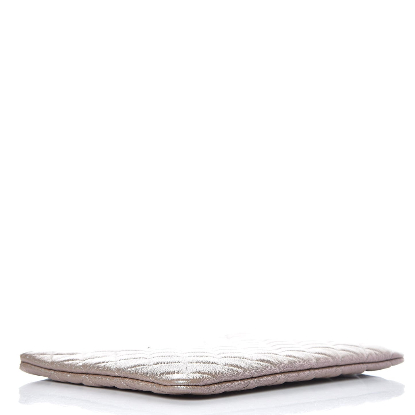 Iridescent Caviar Quilted Medium Cosmetic Case Beige