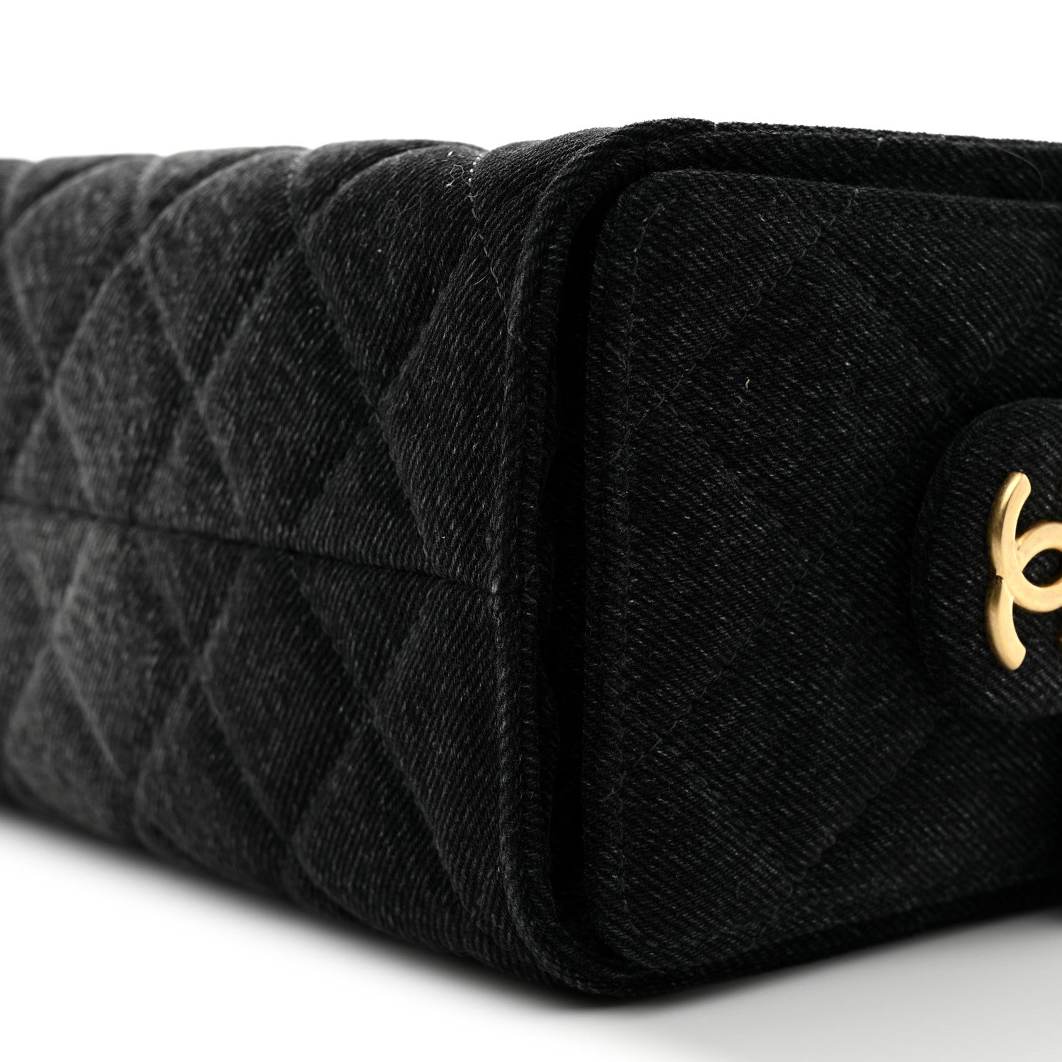 Chanel Washed Denim Quilted Mini Chanel 25 Handbag Black 10 of 11