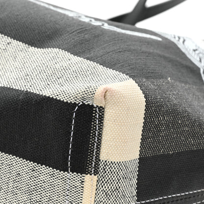 Burberry Coated Canvas Mega Check Medium Doodle Tote Black White 10 of 13