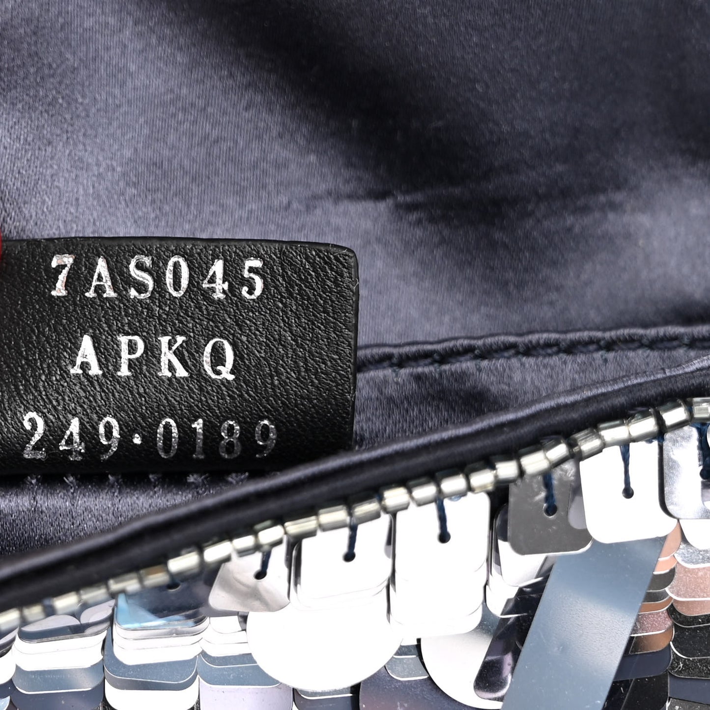 Sequin Paillettes Shiny Nappa Sex and the City Nano Maxi Buckle Baguette Charm Blue