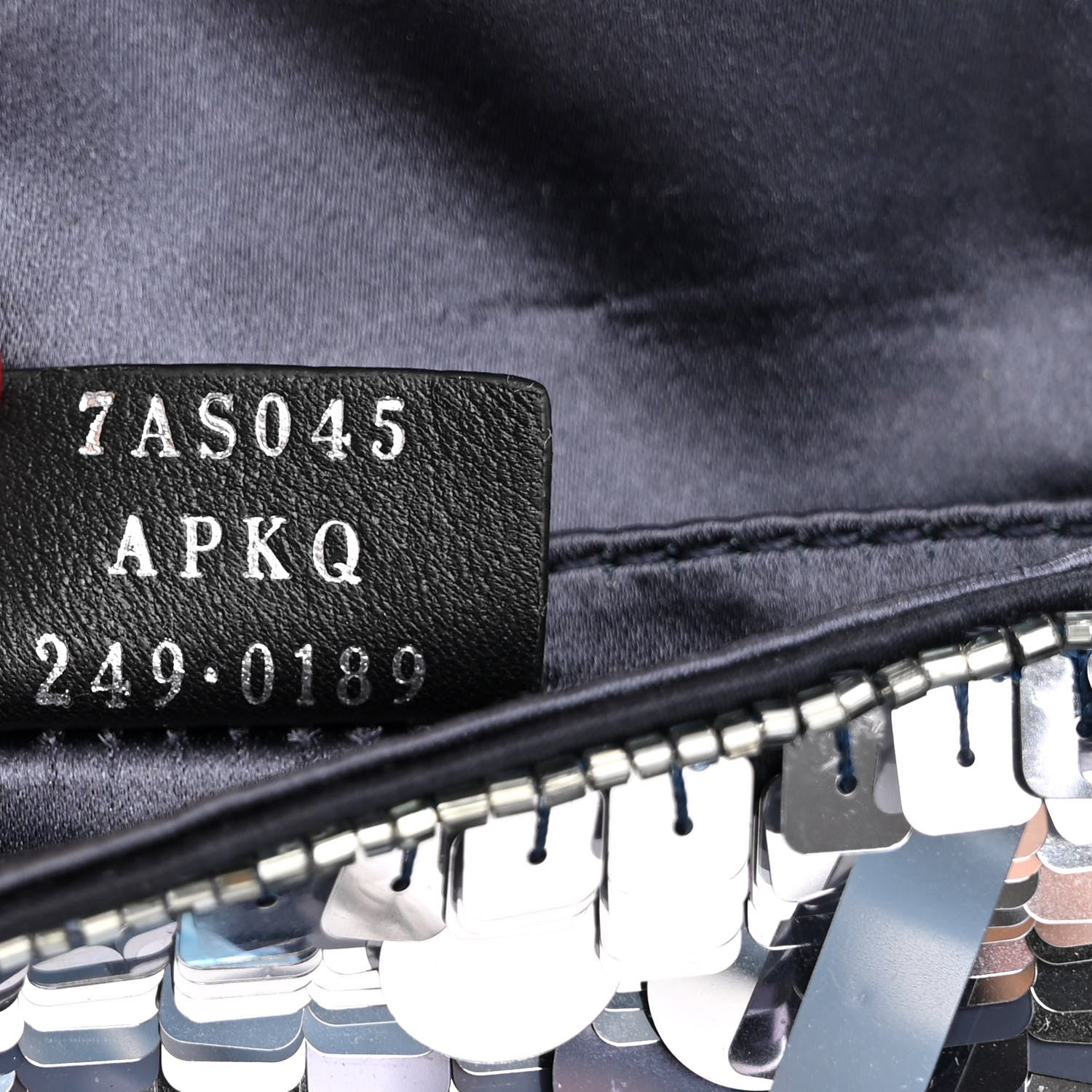 Fendi Sequin Paillettes Shiny Nappa Sex and the City Nano Maxi Buckle Baguette Charm Blue 7 of 12