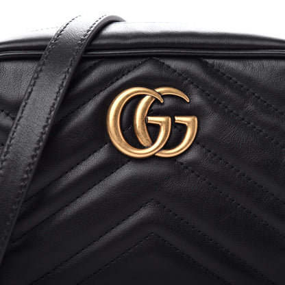 Gucci Calfskin Matelasse Mini GG Marmont Chain Shoulder Bag Black 10 of 10