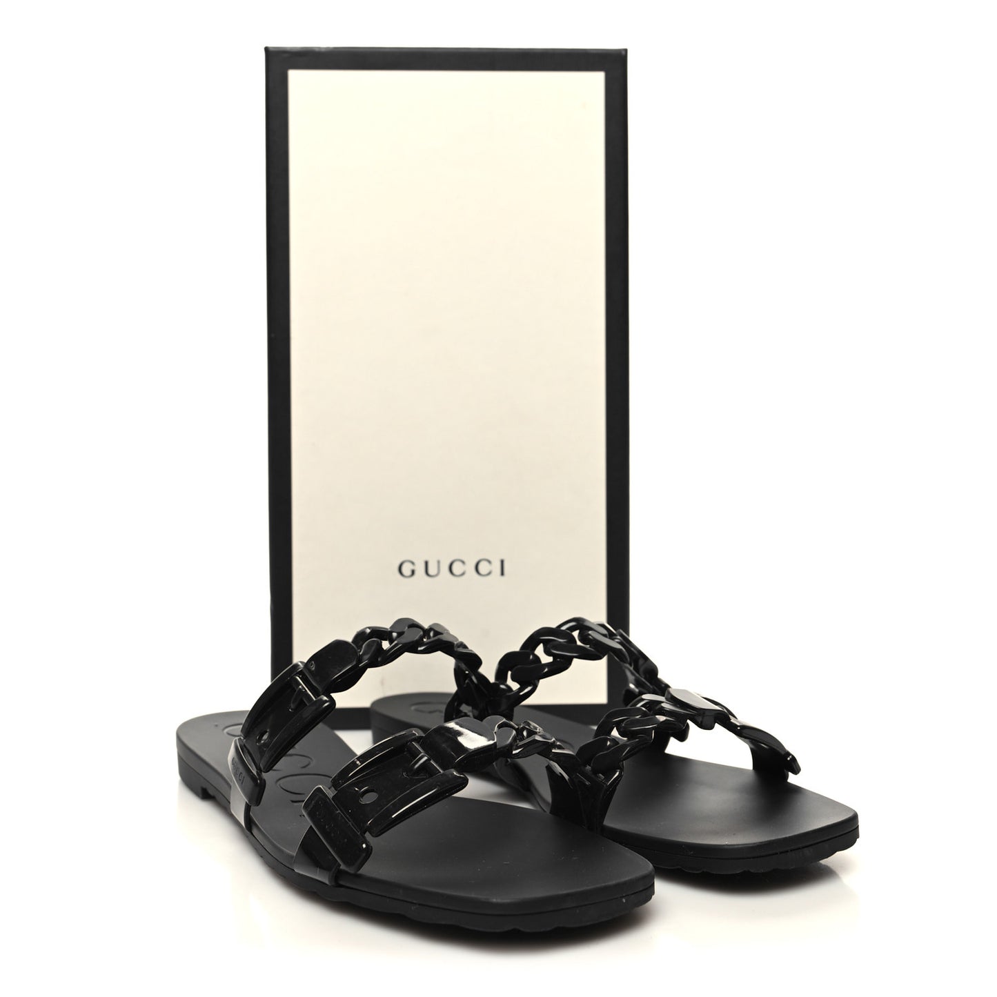 Rubber Womens Slide Sandals 38 Black