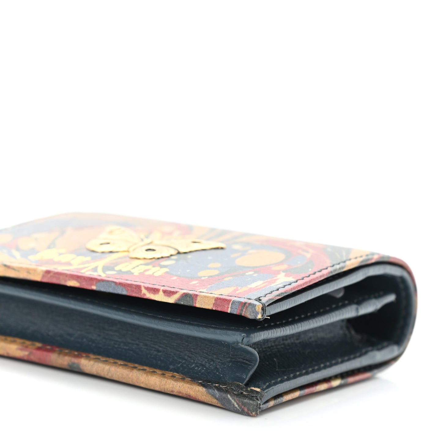 Shangai Calfskin Butterfly Garden Card Case Multicolor