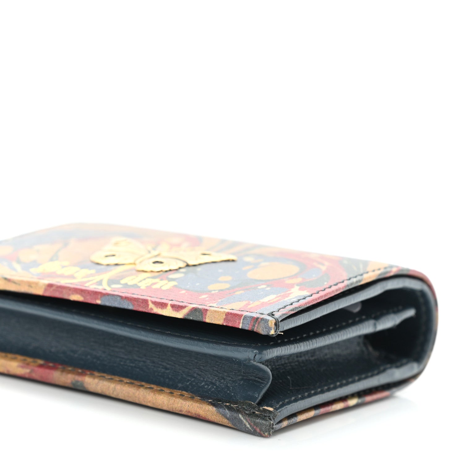 Gucci Shangai Calfskin Butterfly Garden Card Case Multicolor 10 of 12