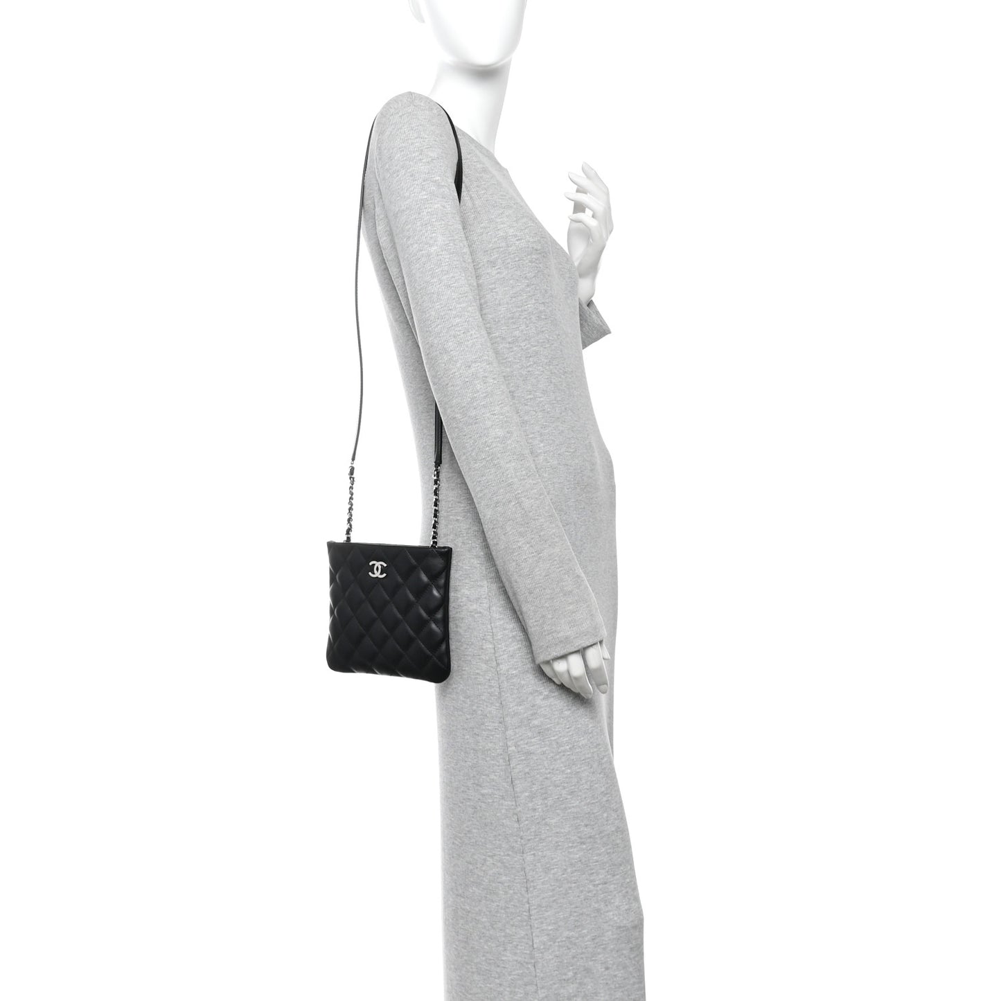Lambskin Quilted Uniform Crossbody Bag Black
